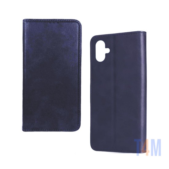Leather Flip Cover with Internal Pocket For Samsung Galaxy A04e Blue